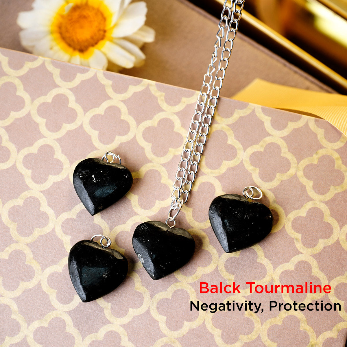 Black Tourmaline Heart Pendant