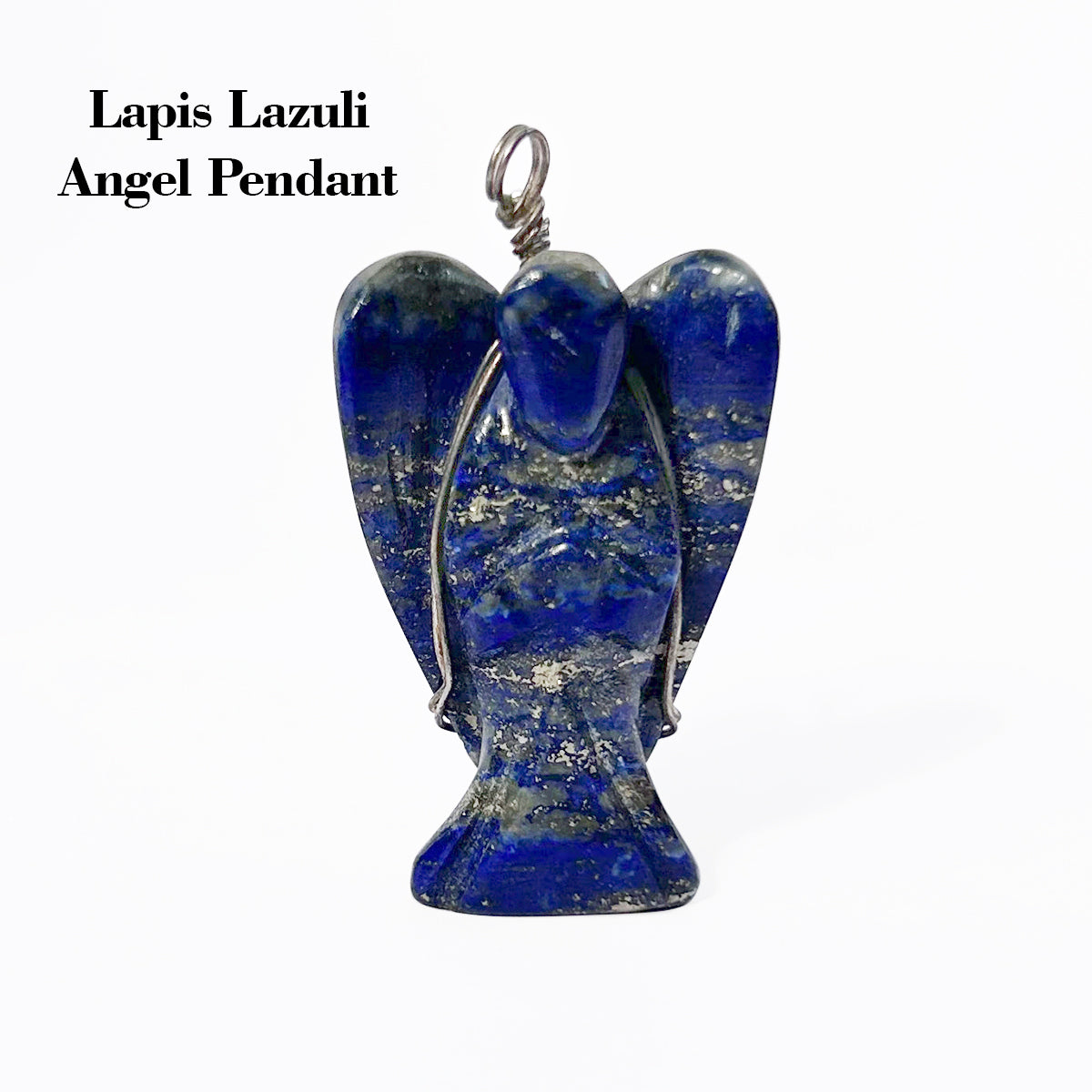 Lapis Lazuli Wire-Wrapped Angel Pendant