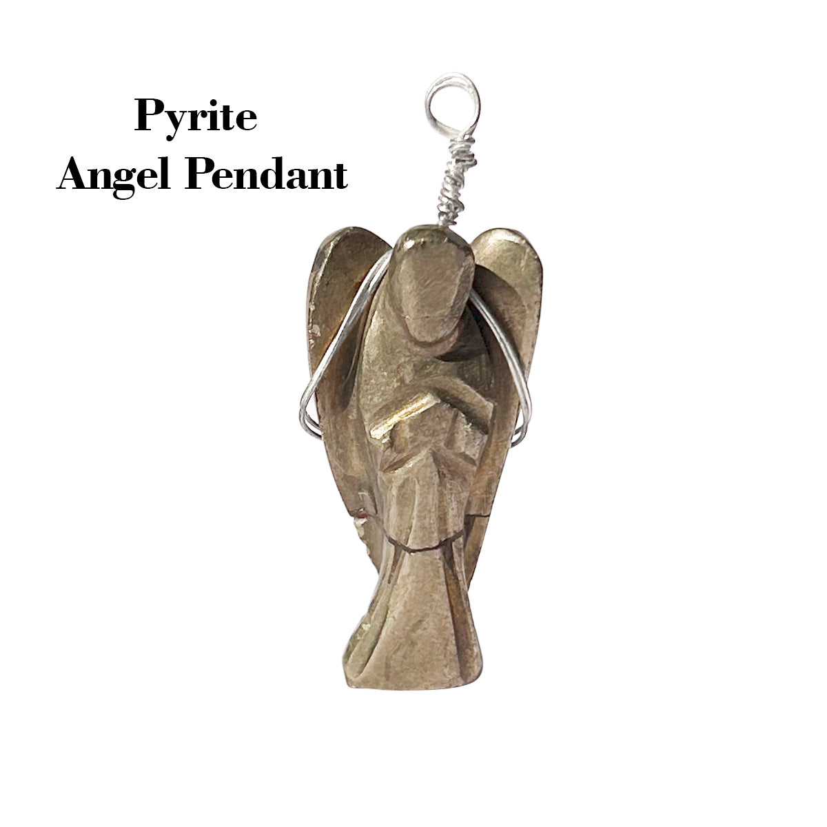 Pyrite Wire-Wrapped Angel Pendant