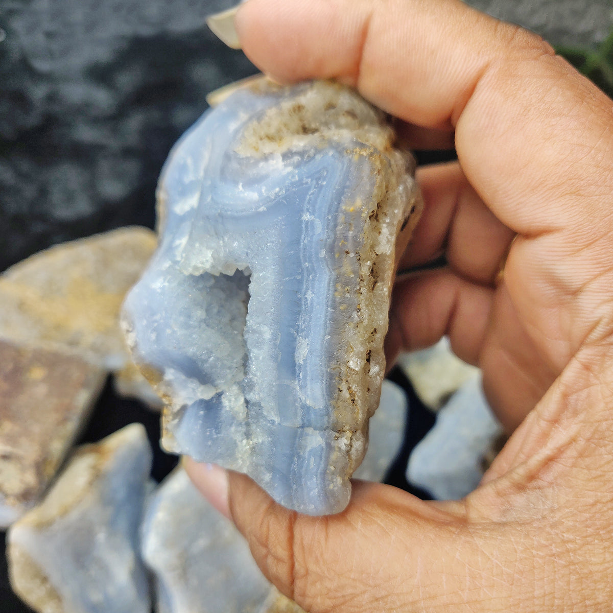 Blue Chalcedony Rough Raw Stone