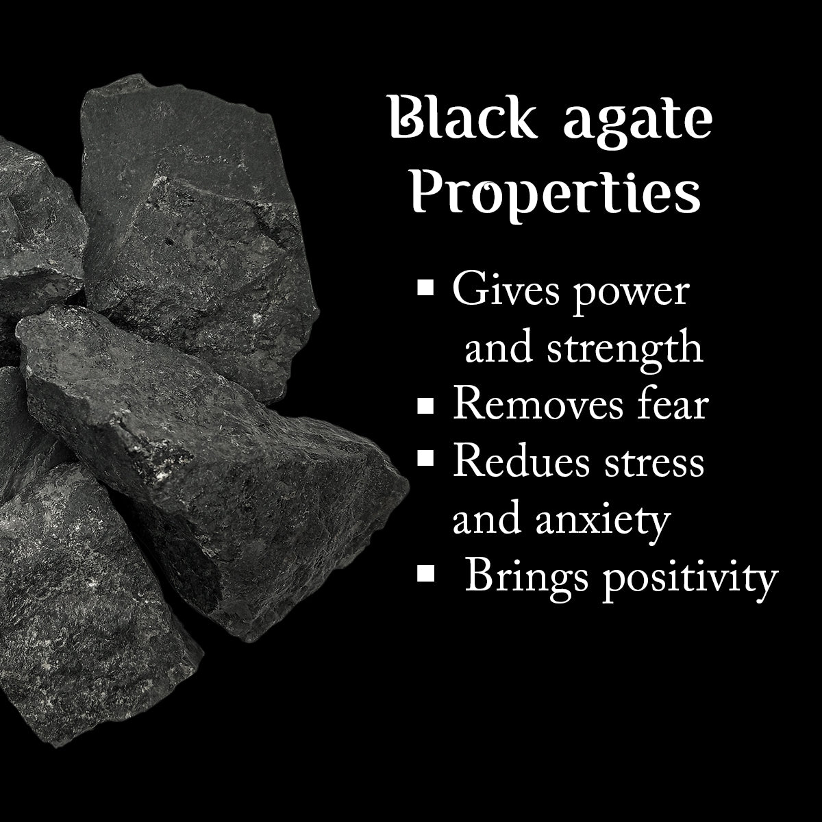 Black Agate Rough Raw Stone