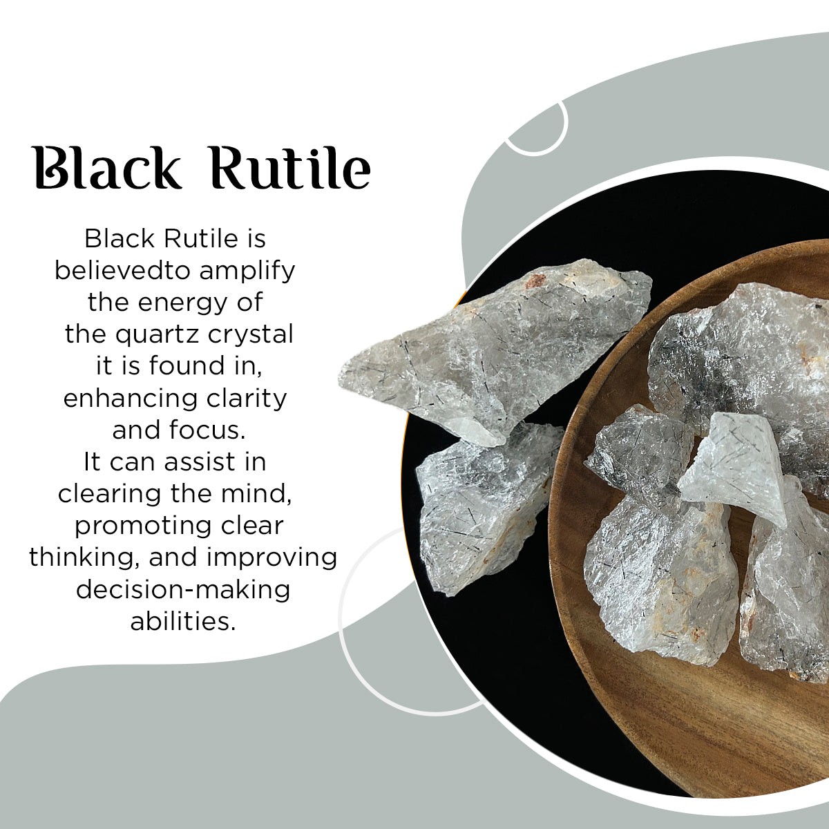 Black Rutile Rough Raw Stone