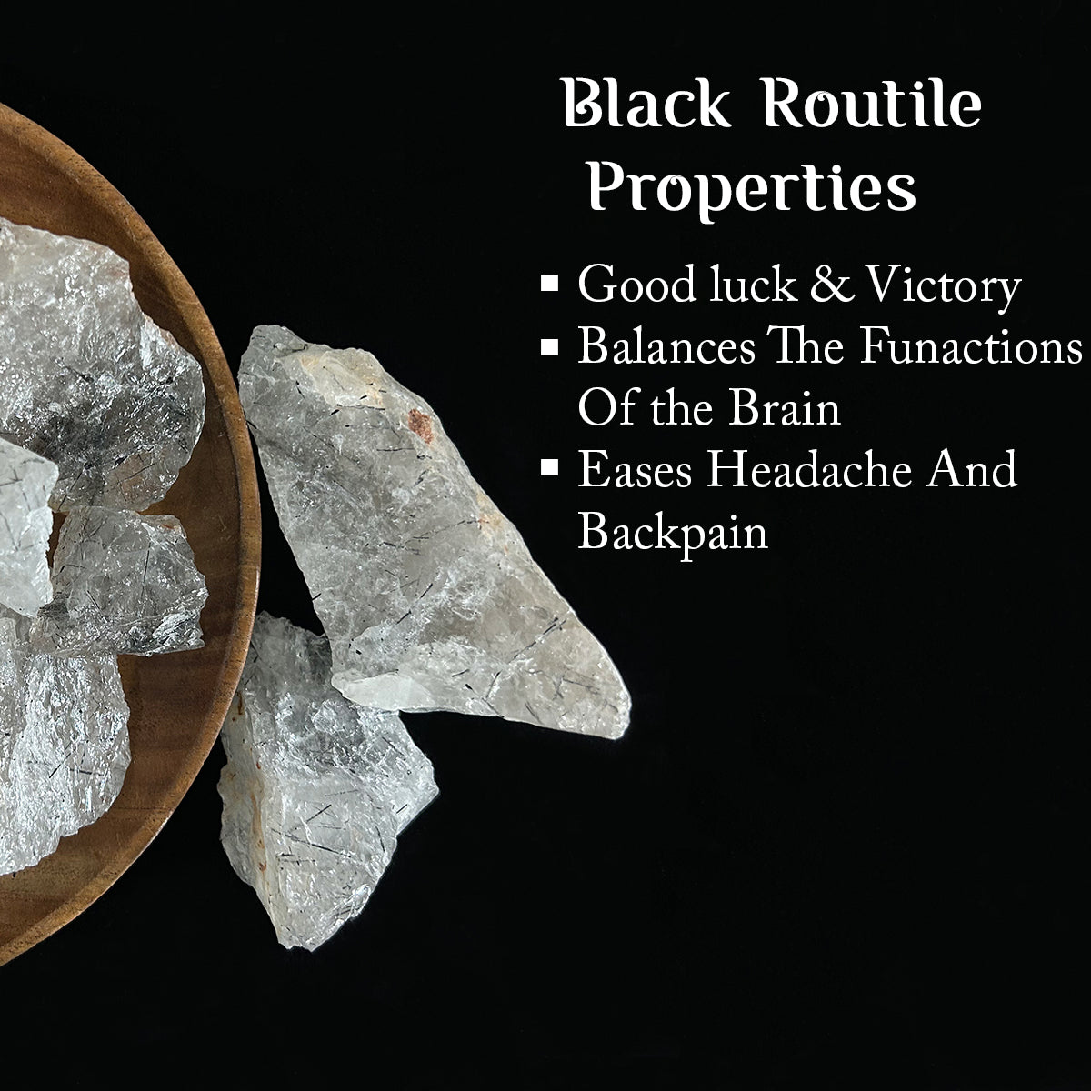 Black Rutile Rough Raw Stone