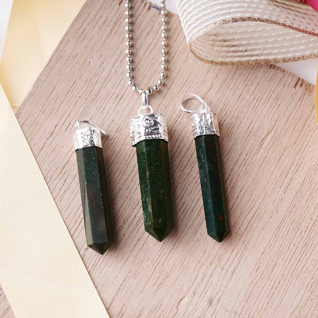 Bloodstone Pencil Pendant