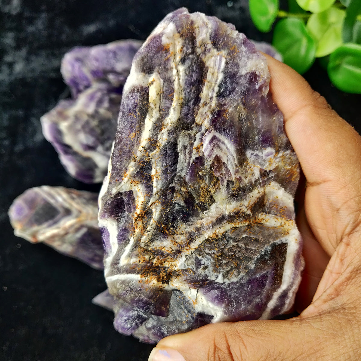 Chevron Amethyst Rough Raw Stone