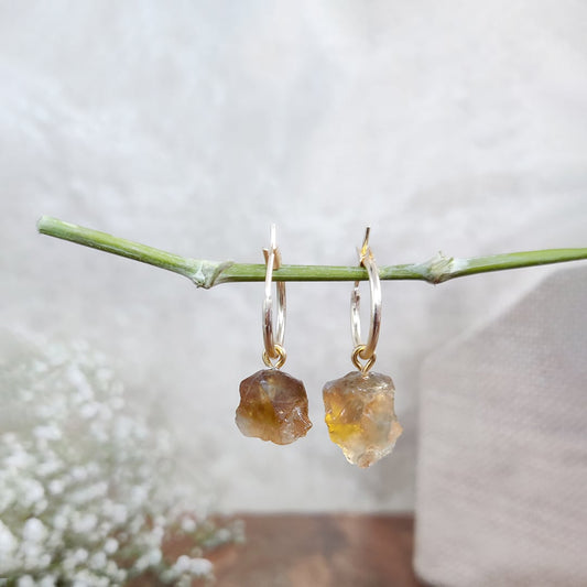 Citrine Raw Crystal Earring