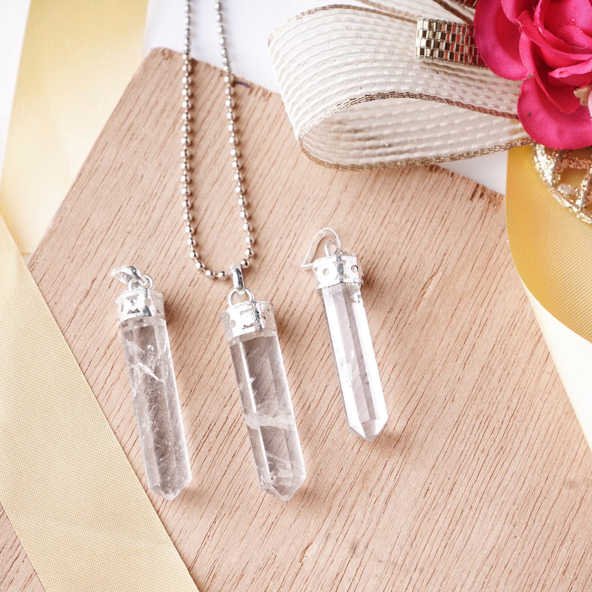 Clear Quartz Pencil Pendant