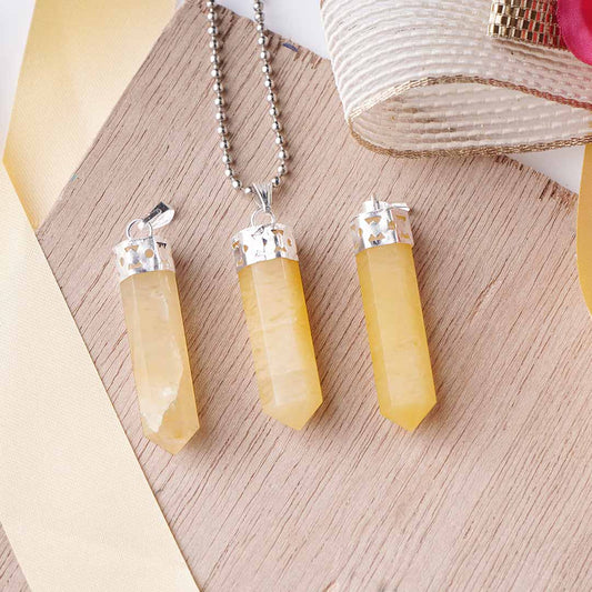 Golden Quartz Pencil Pendant