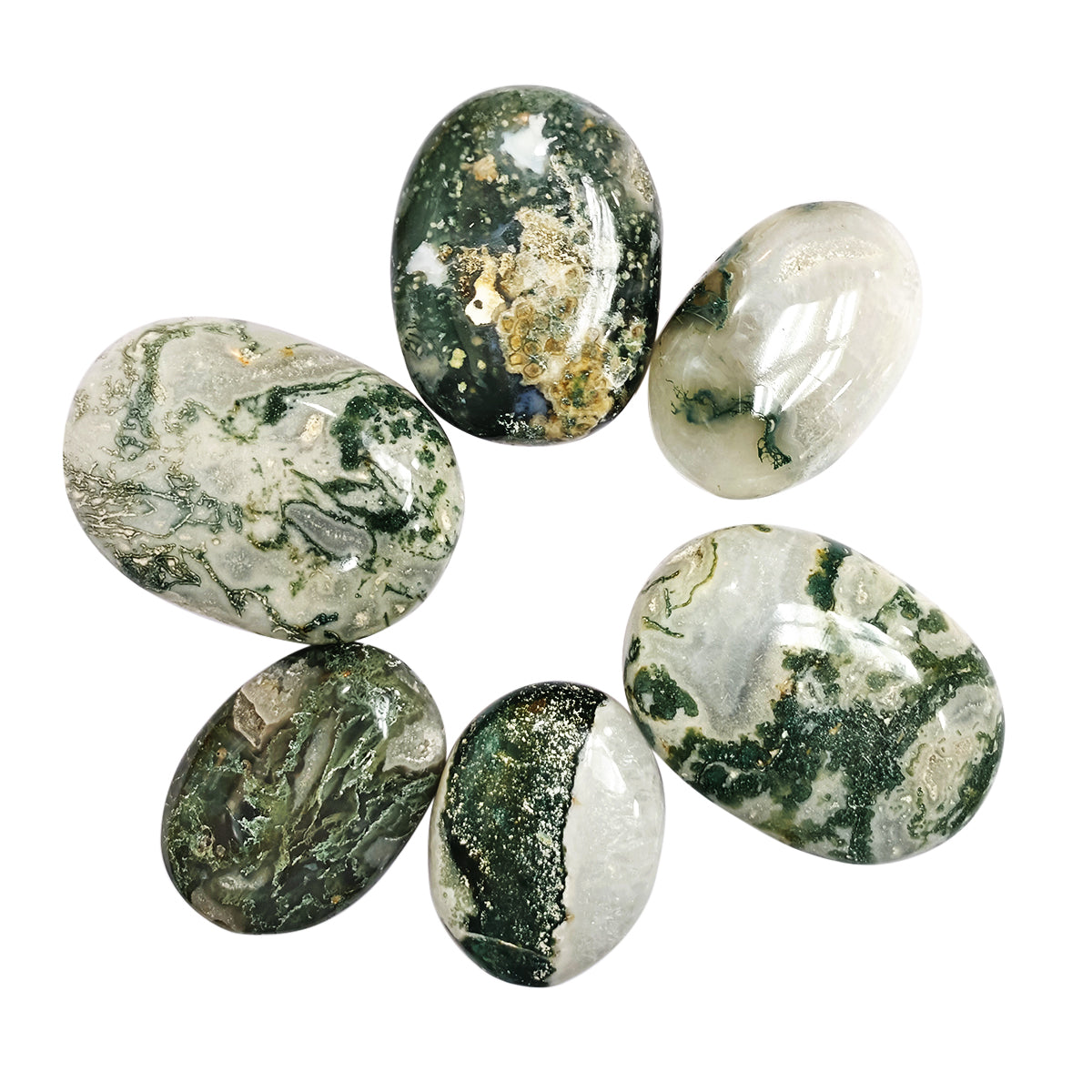 Moss Agate Plam Stone