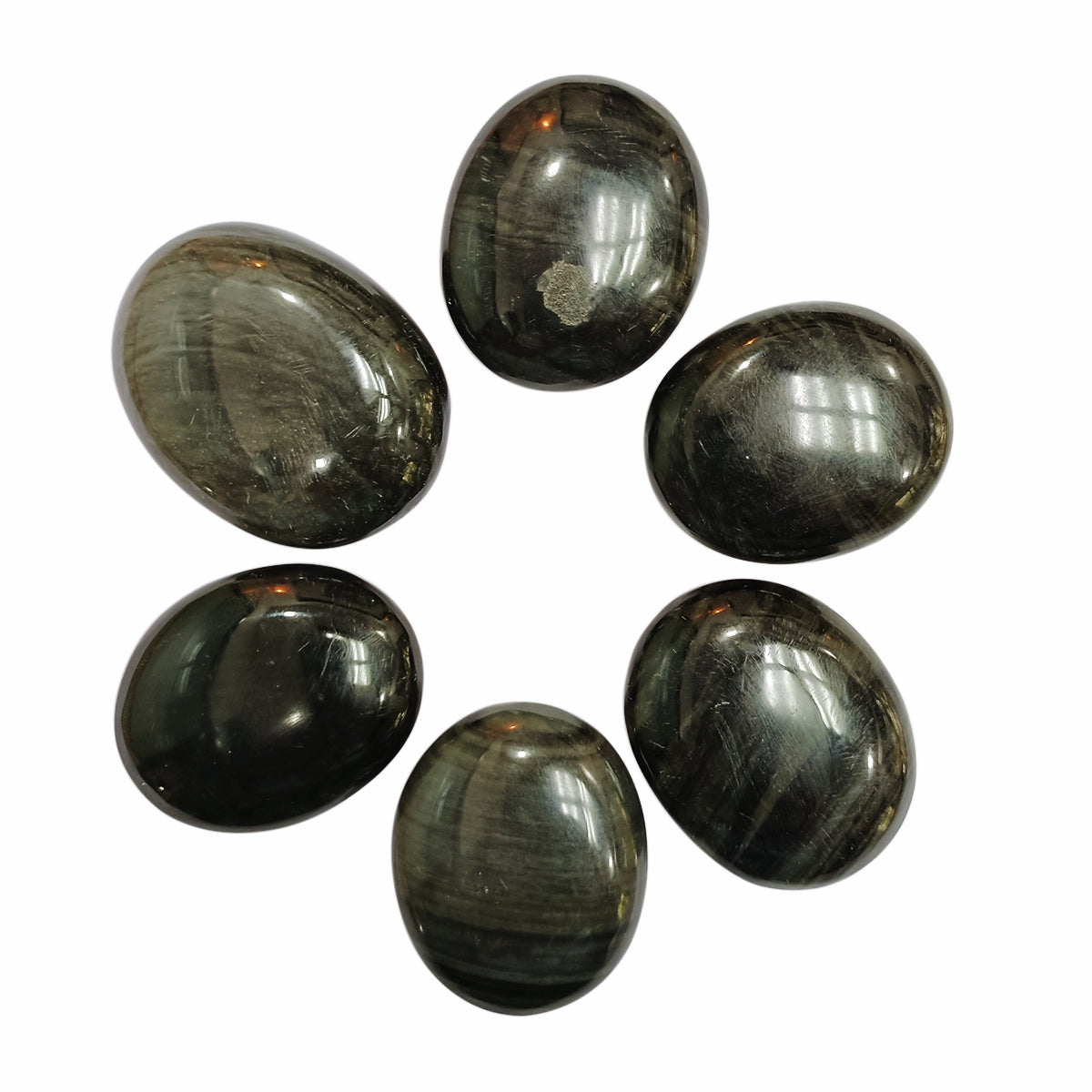 Grey Obsidian Palm Stone