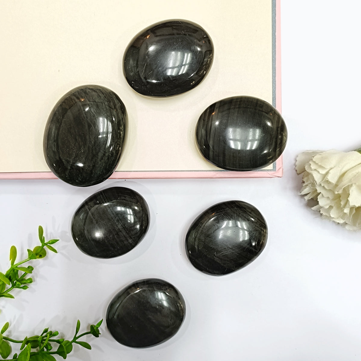 Grey Obsidian Palm Stone