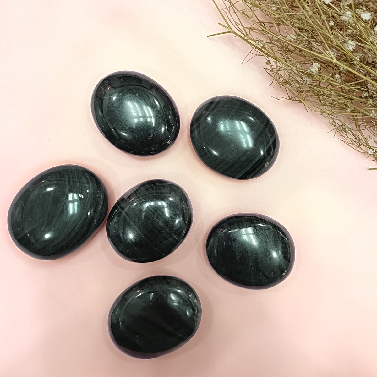 Grey Obsidian Palm Stone