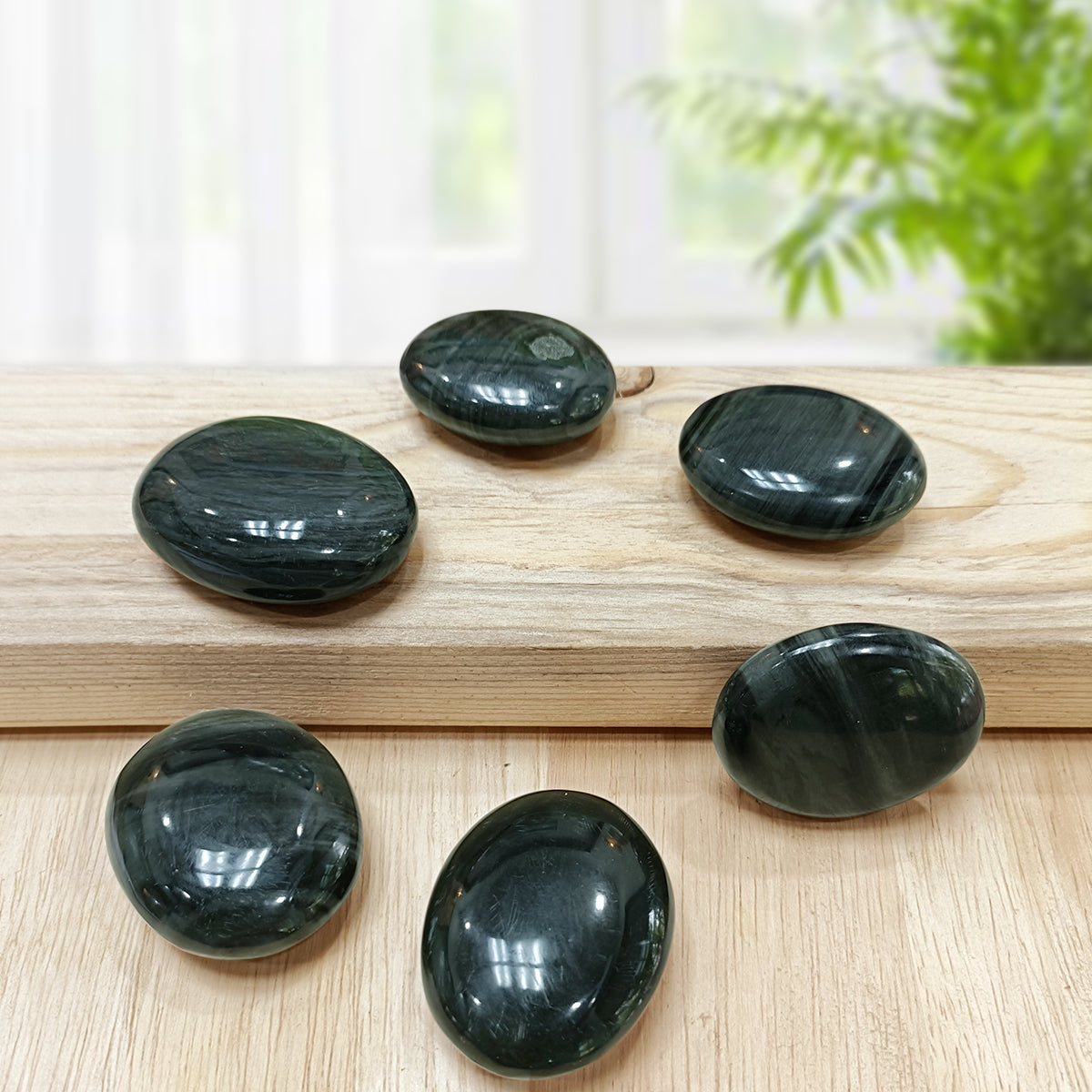 Grey Obsidian Palm Stone