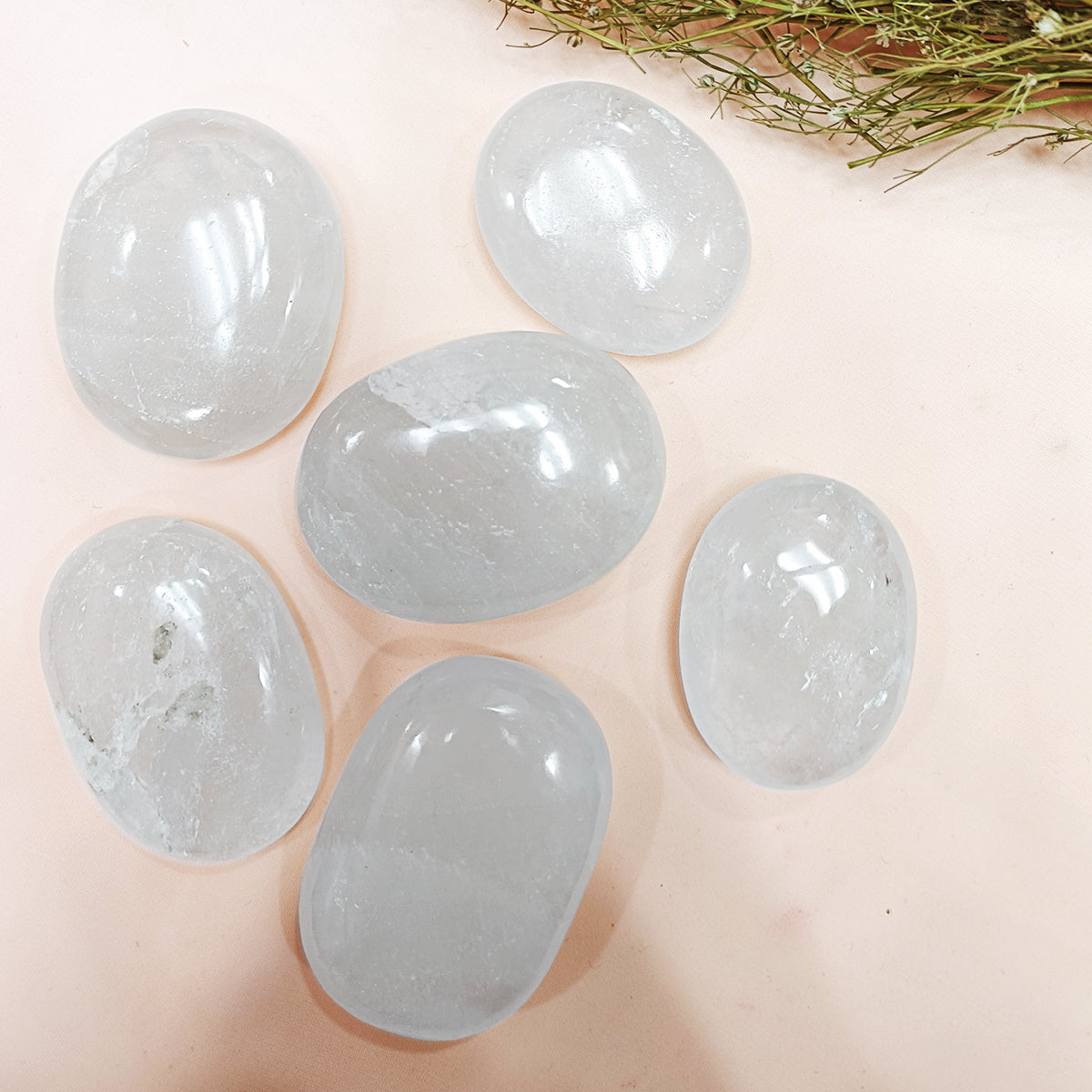 Milky Quartz Plam Stone