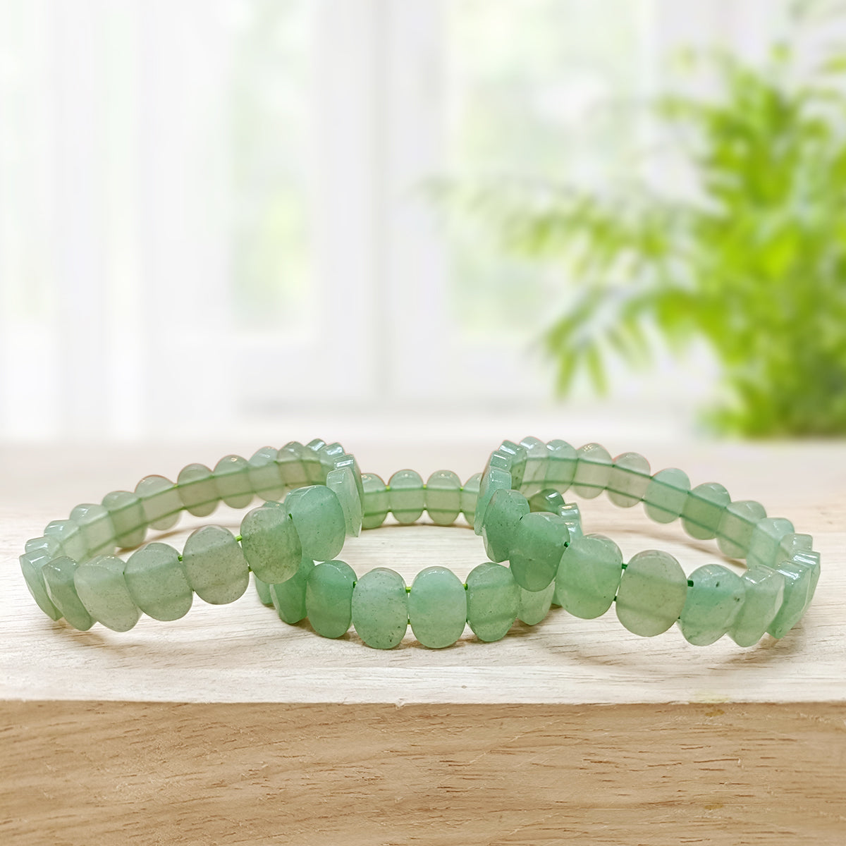 Green Aventurine Oval Faceted Bracelet