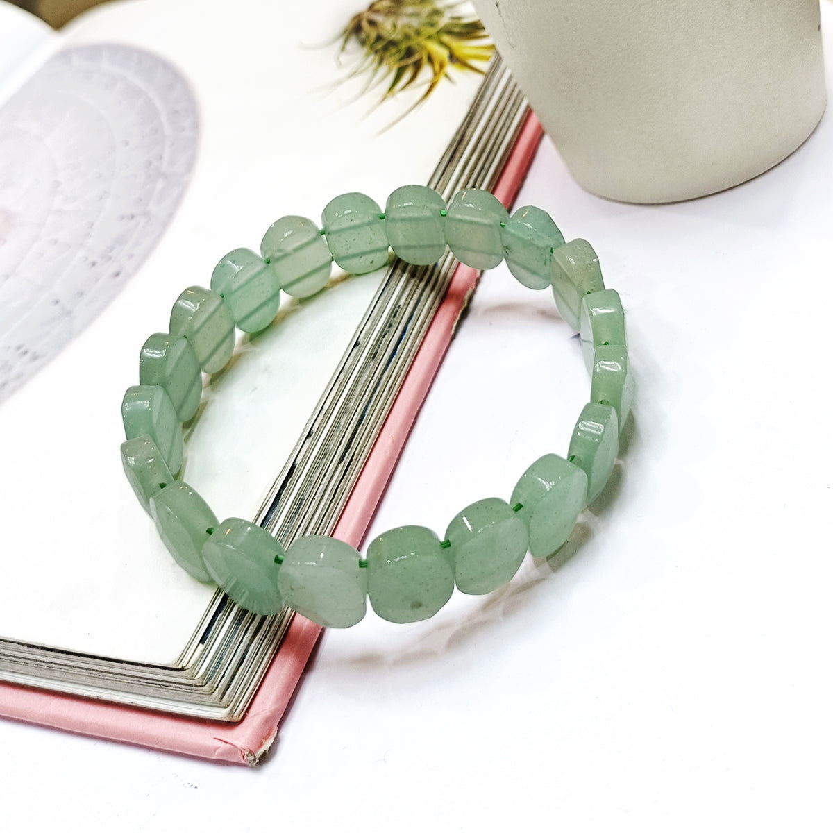 Green Aventurine Oval Faceted Bracelet