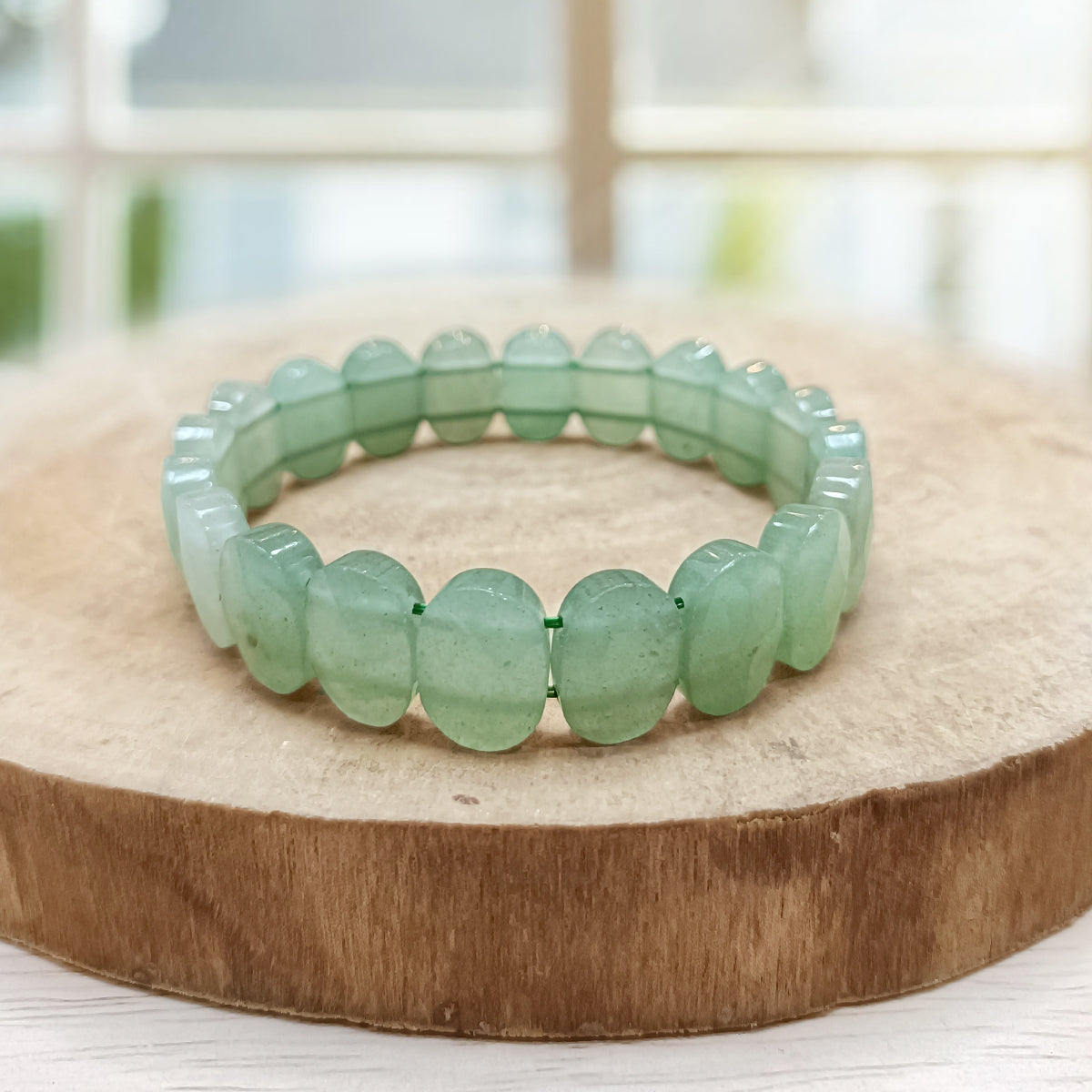 Green Aventurine Oval Faceted Bracelet