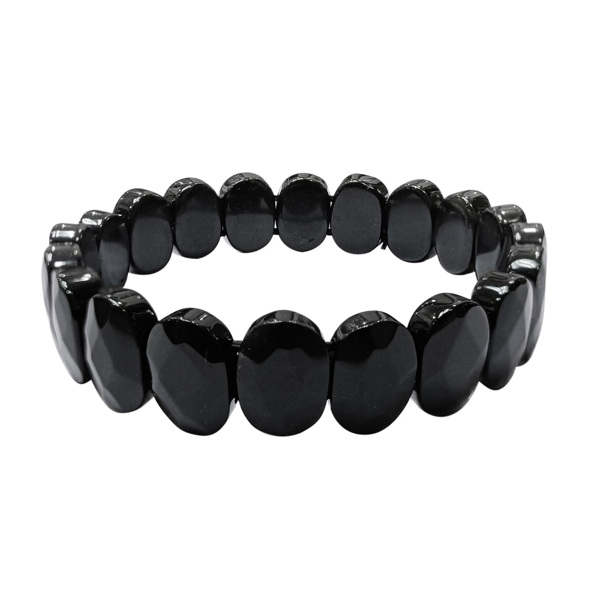 Black Obsidian Oval Faceted Bracelet