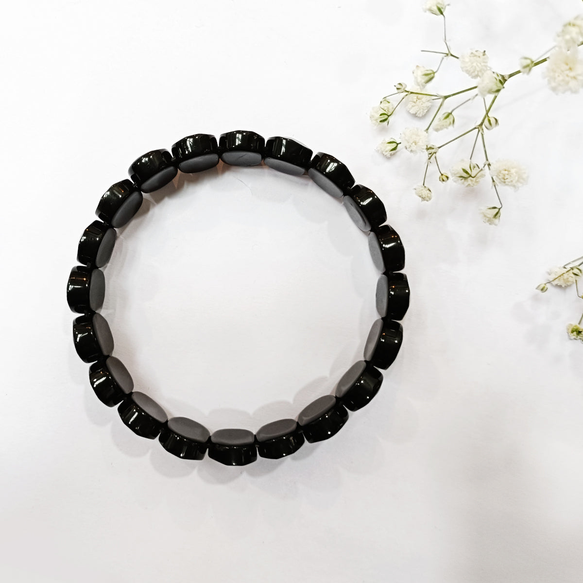 Black Obsidian Oval Faceted Bracelet