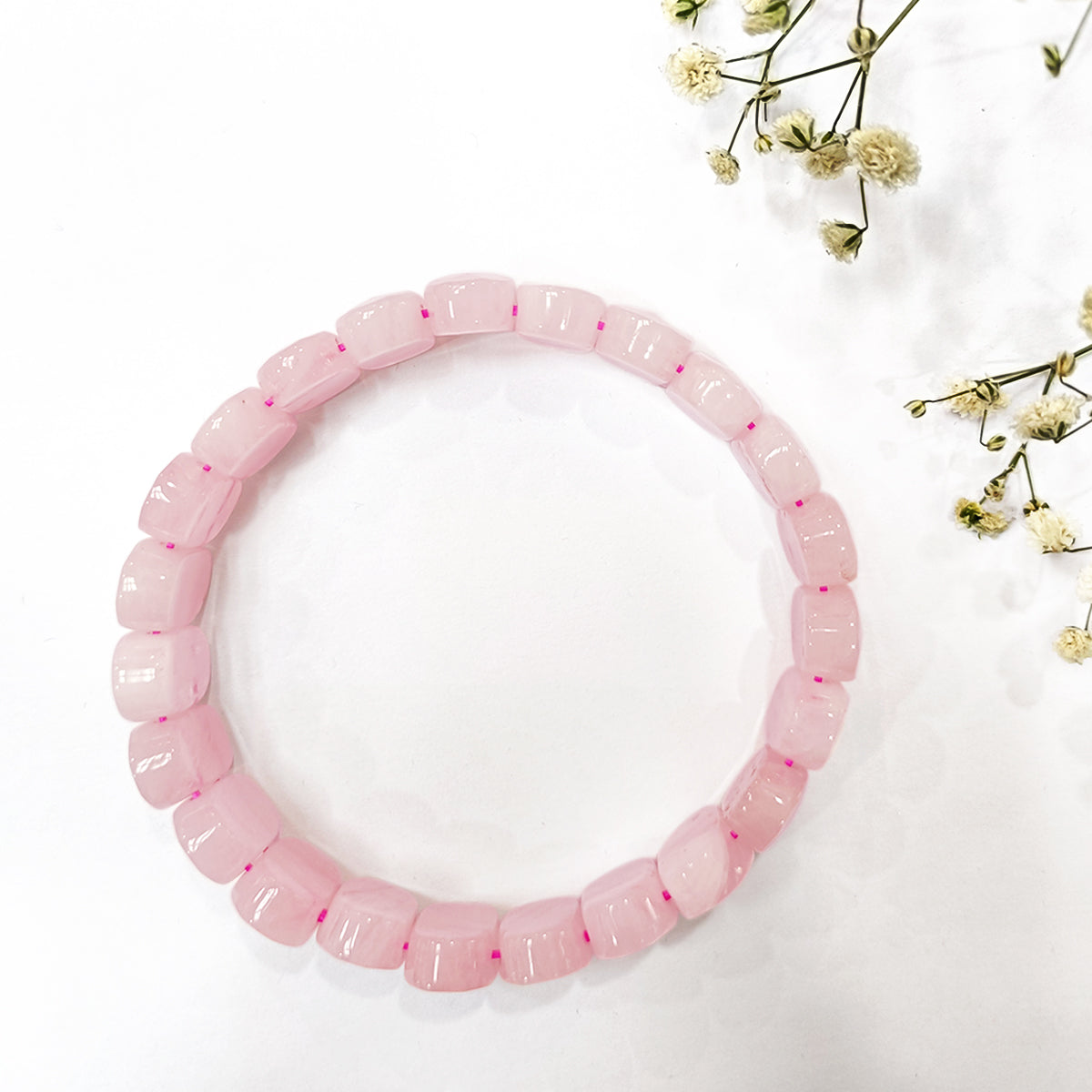 Rose Quartz Oval Faceted Bracelet