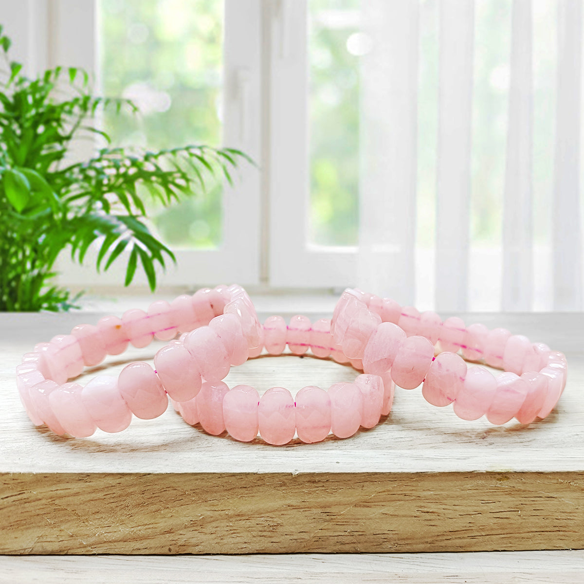 Rose Quartz Oval Faceted Bracelet