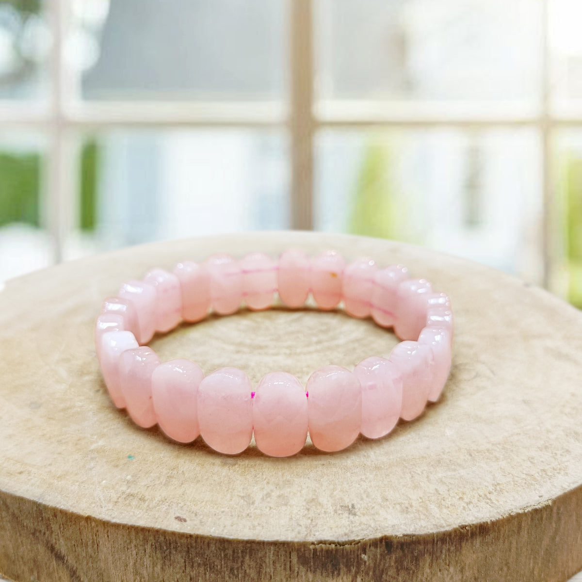 Rose Quartz Oval Faceted Bracelet