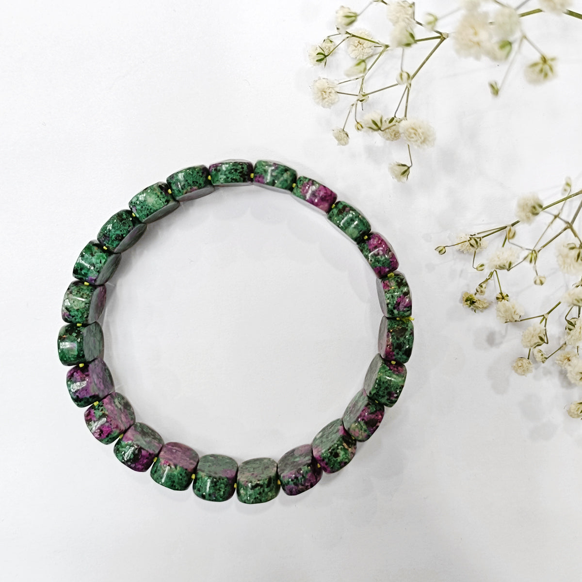 Ruby Zoisite Oval Faceted Bracelet