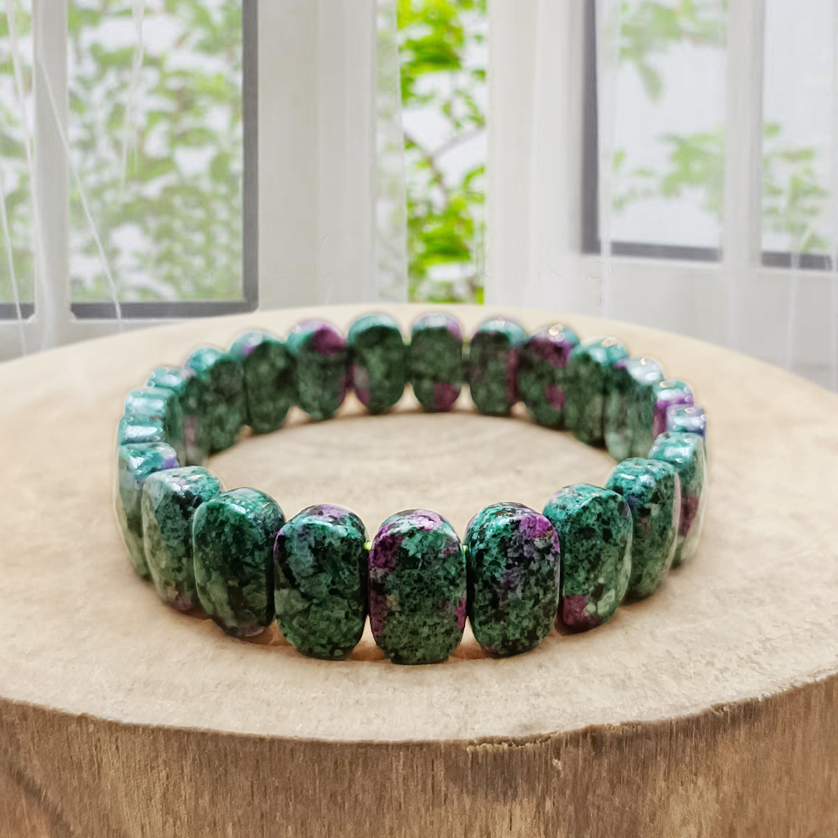 Ruby Zoisite Oval Faceted Bracelet