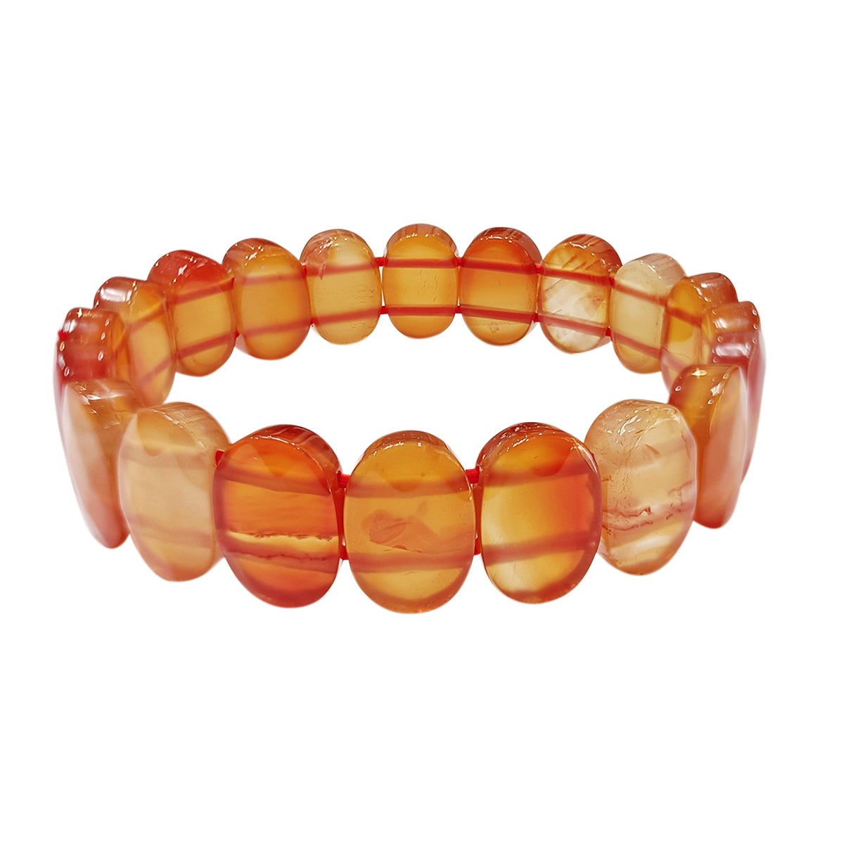 Red Carnelian Oval Faceted Bracelet