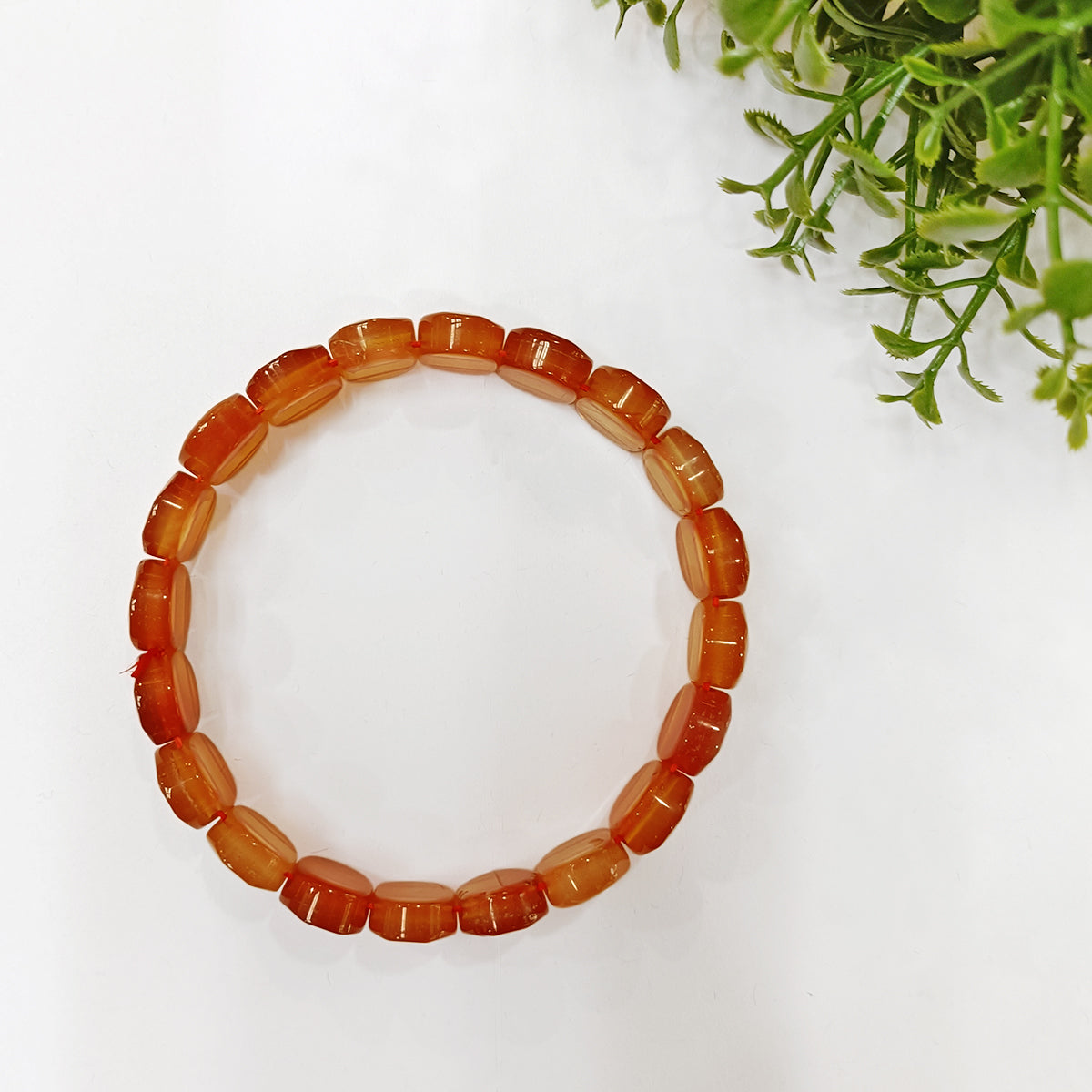 Red Carnelian Oval Faceted Bracelet