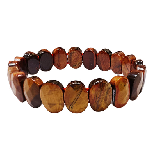 Multi Tiger Eye Oval Faceted Bracelet