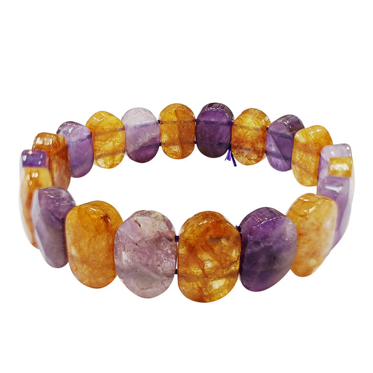 Citrine Amethts Oval Faceted Bracelet