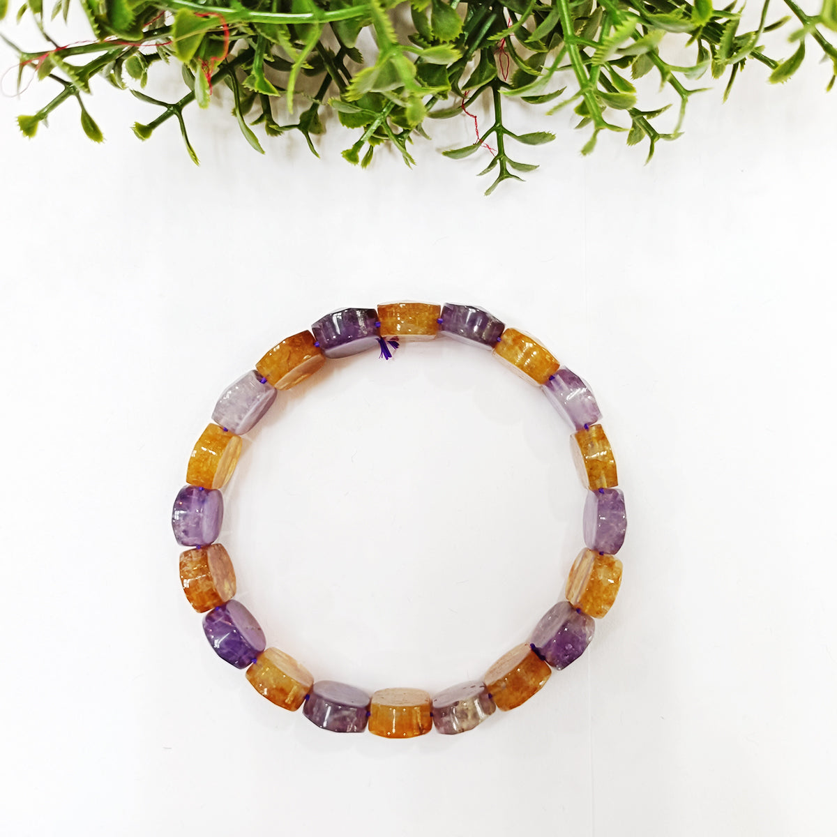 Citrine Amethts Oval Faceted Bracelet