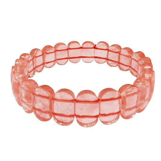 Cherry Quartz Oval Faceted Bracelet