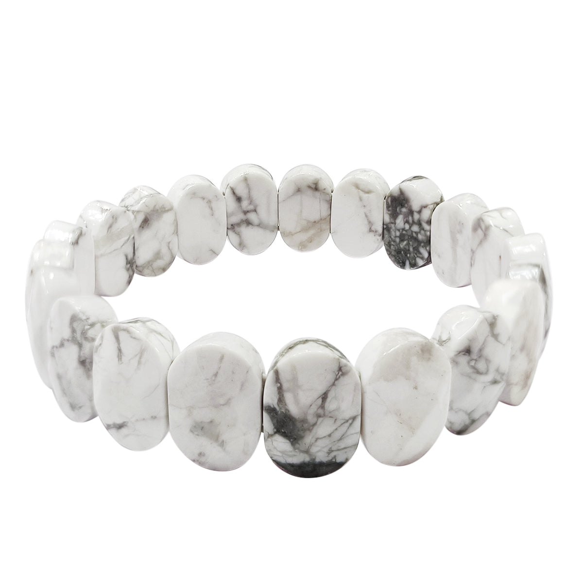 Howlite Oval Faceted Bracelet