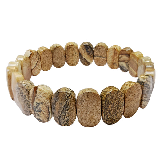 Picture Jasper Oval Faceted Bracelet