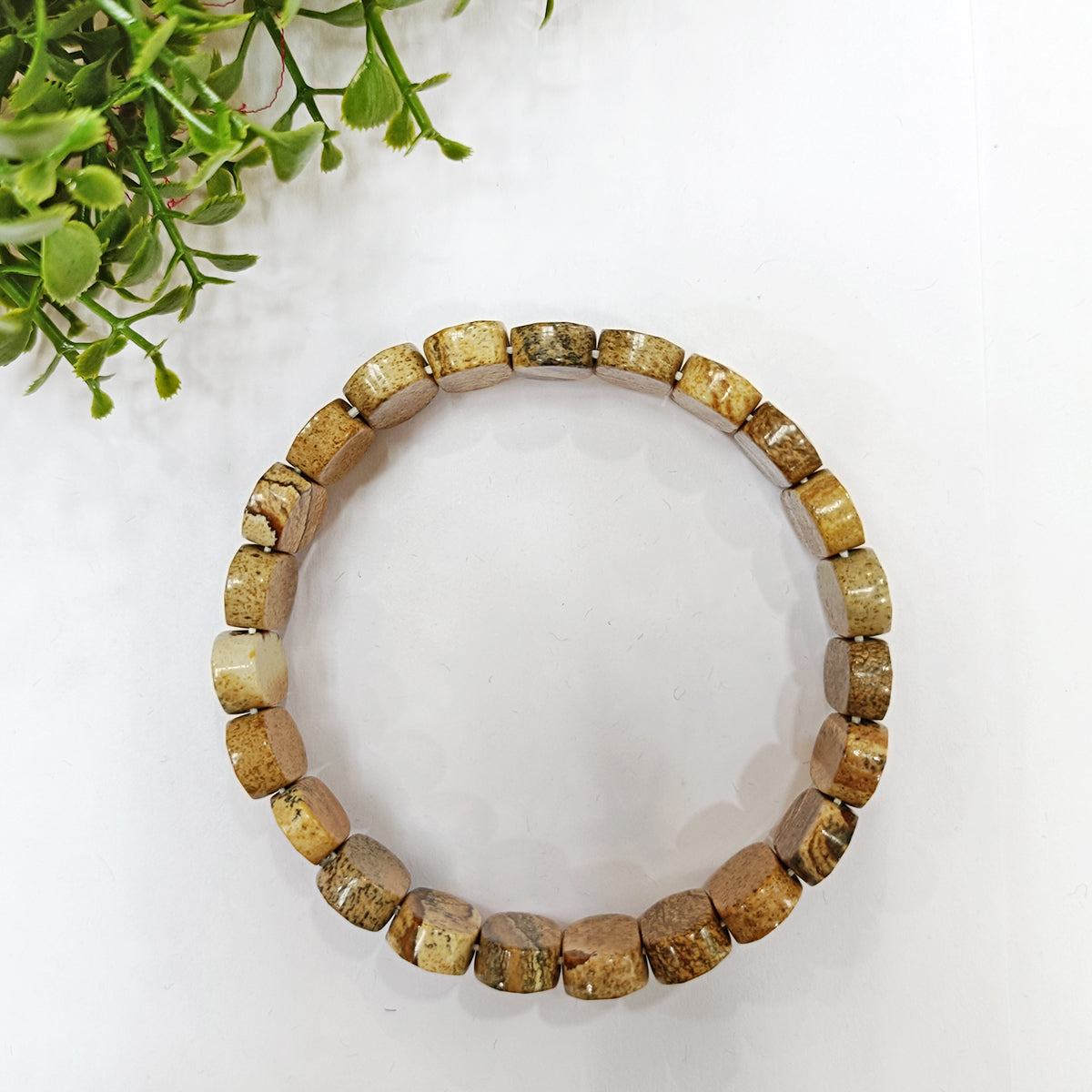 Picture Jasper Oval Faceted Bracelet