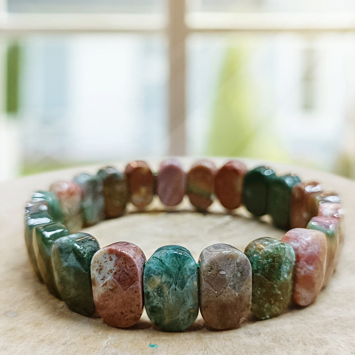 bloodstone Oval Faceted Bracelet