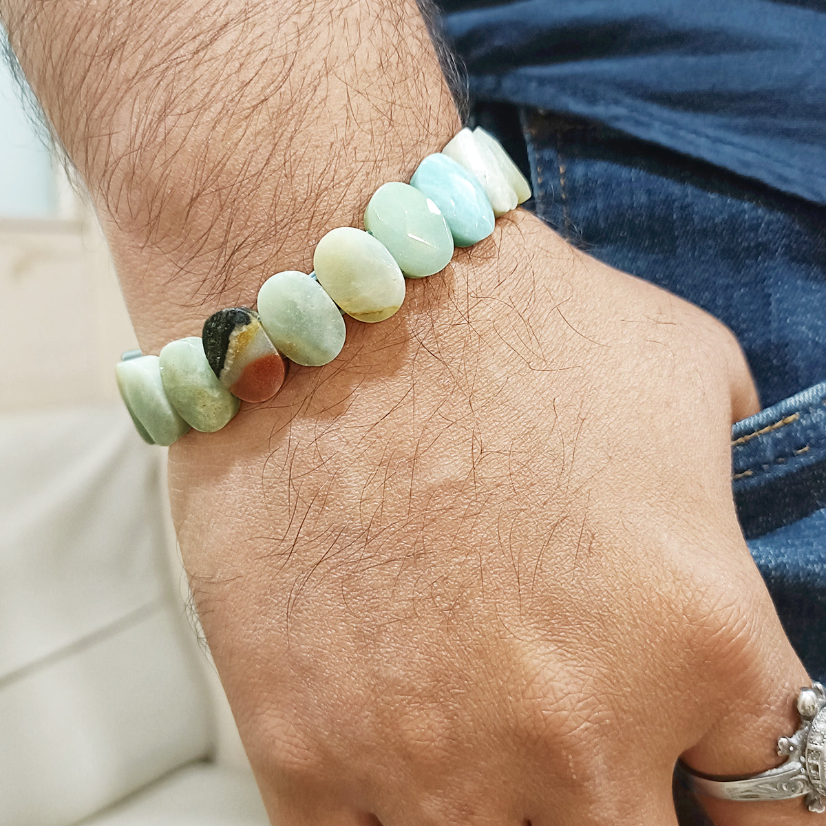 Amazonite Oval Faceted Bracelet