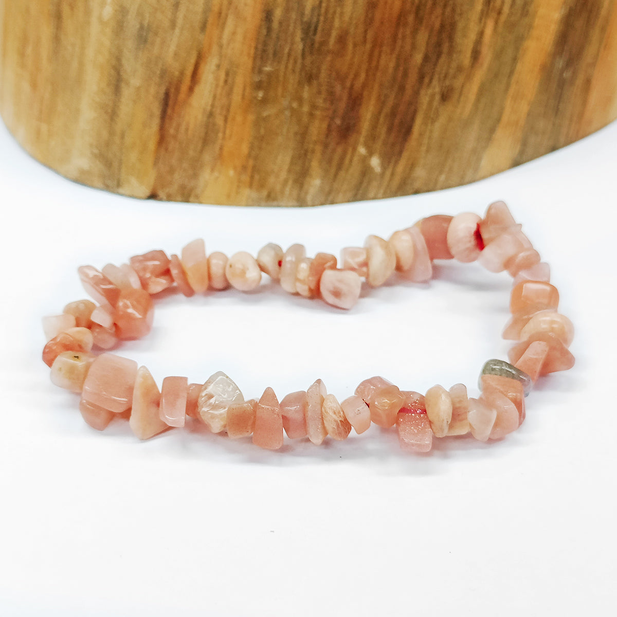 Peach Moonstone Chips Bracelet