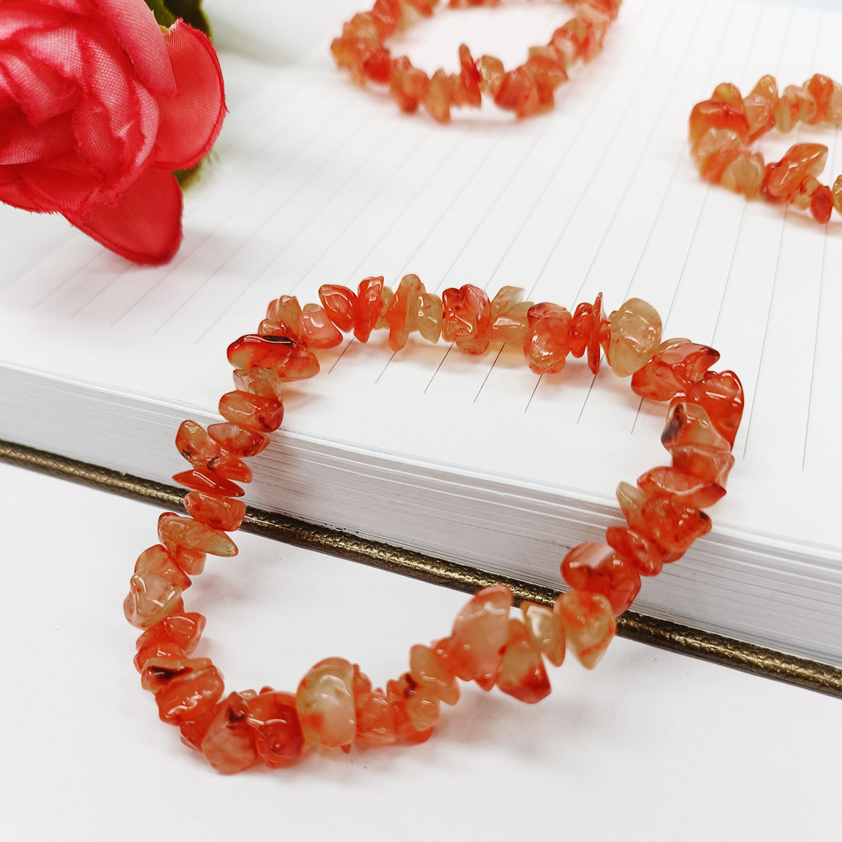 Red Carnelian Chips Bracelet