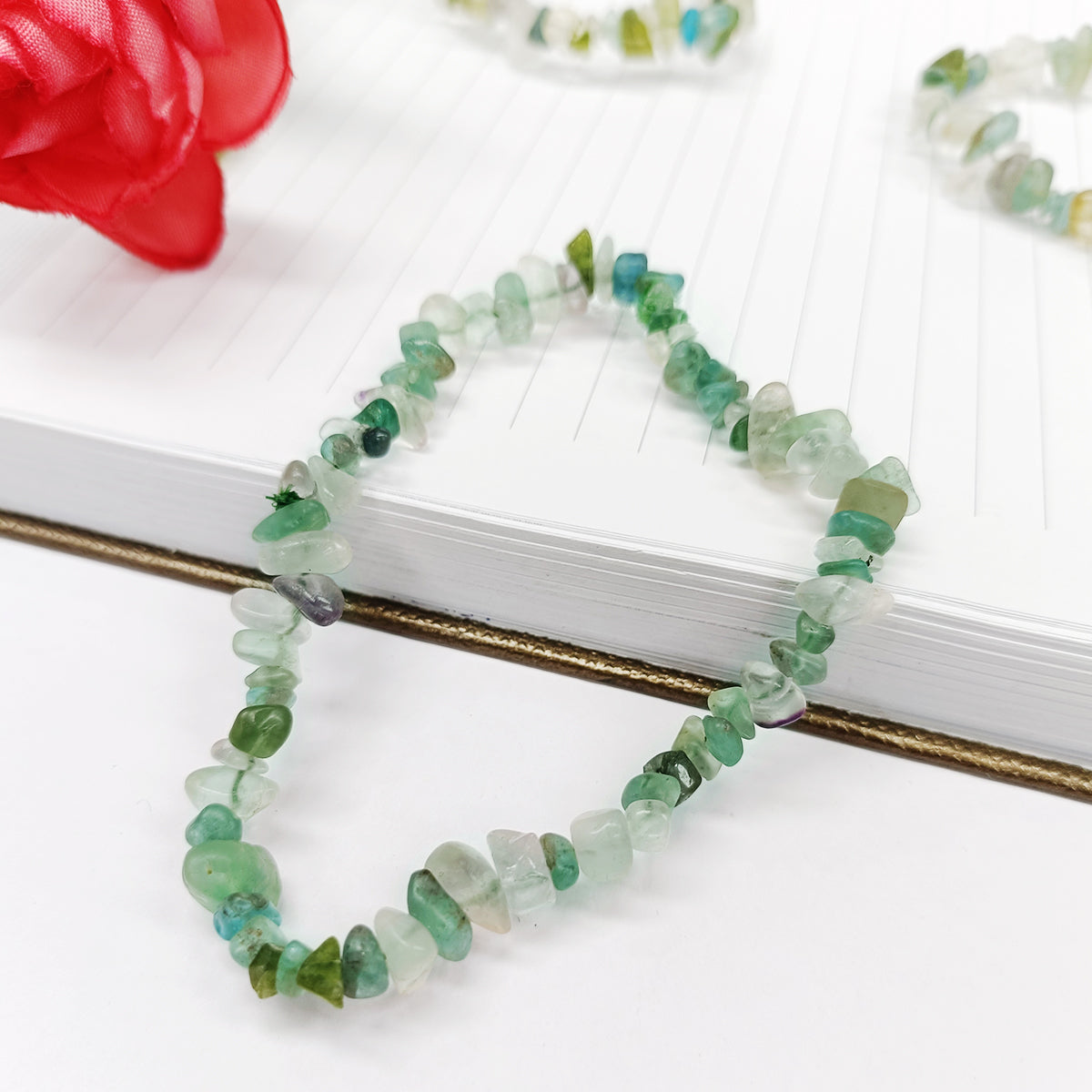 Multi Flourite Chips Bracelet