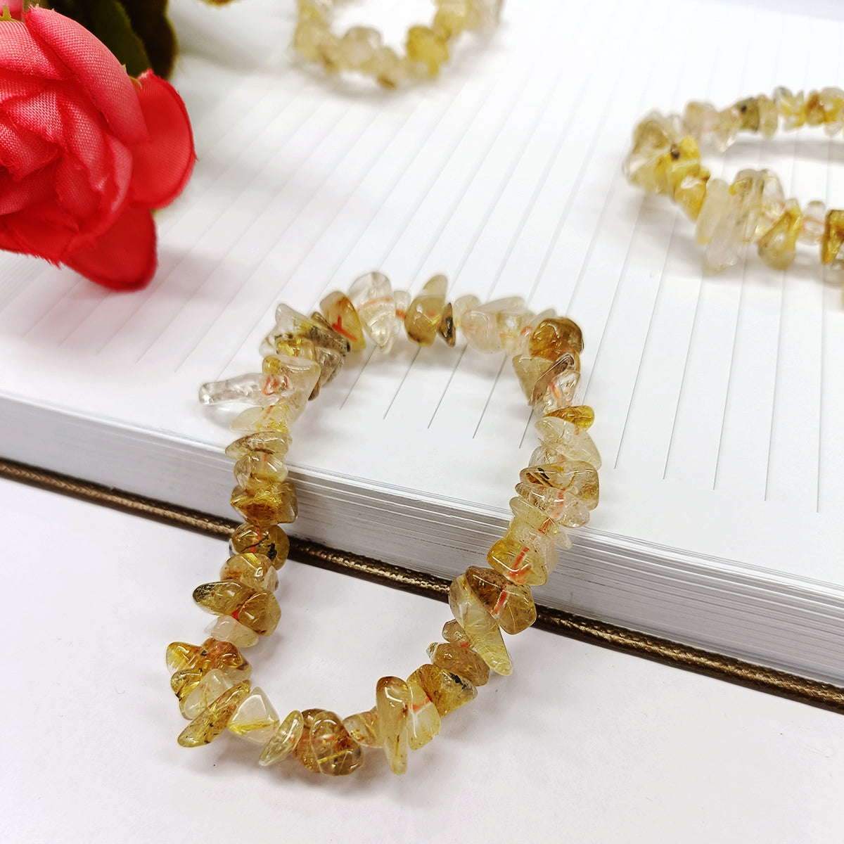 Golden Rutaile Chips Bracelet