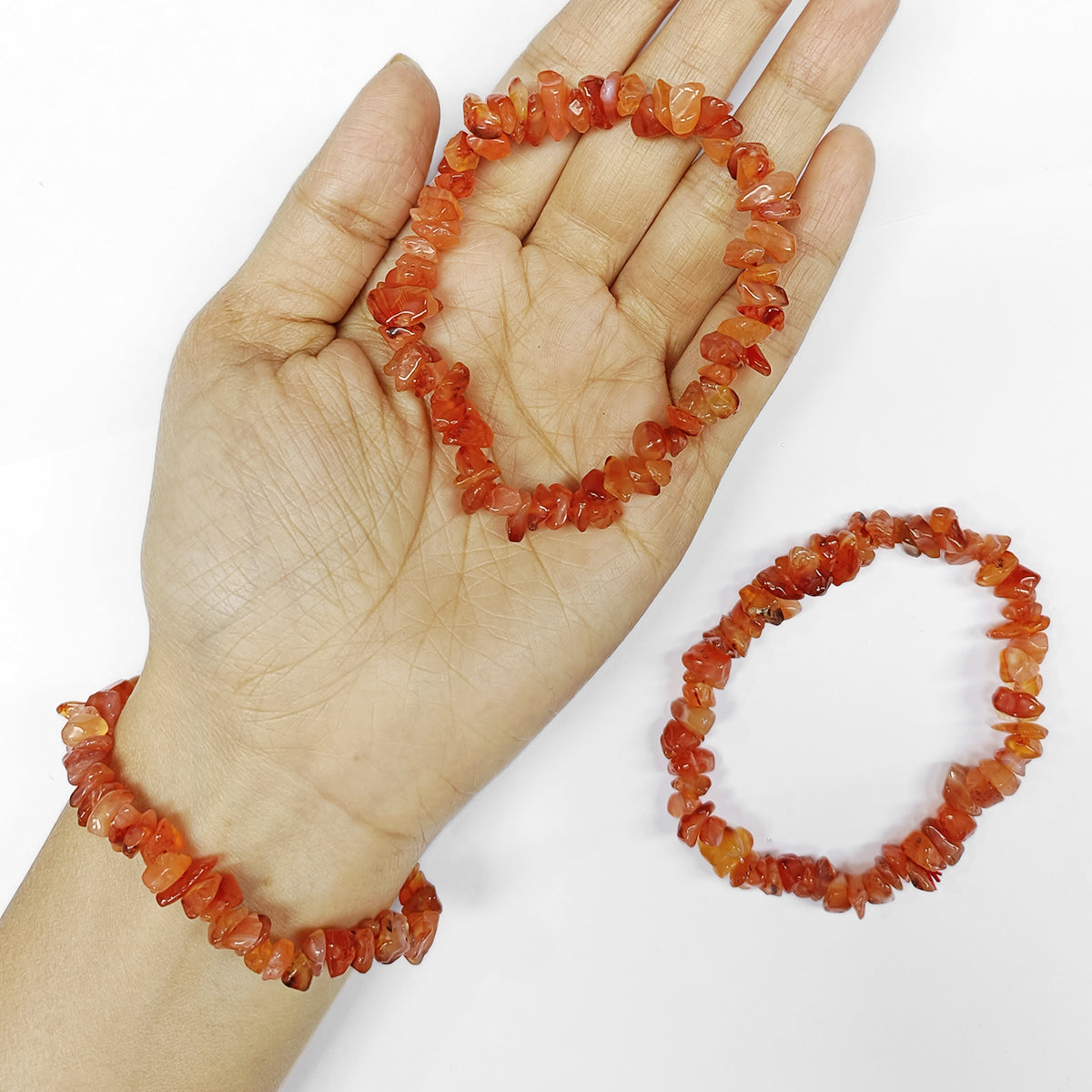 Red Carnelian Chips Bracelet