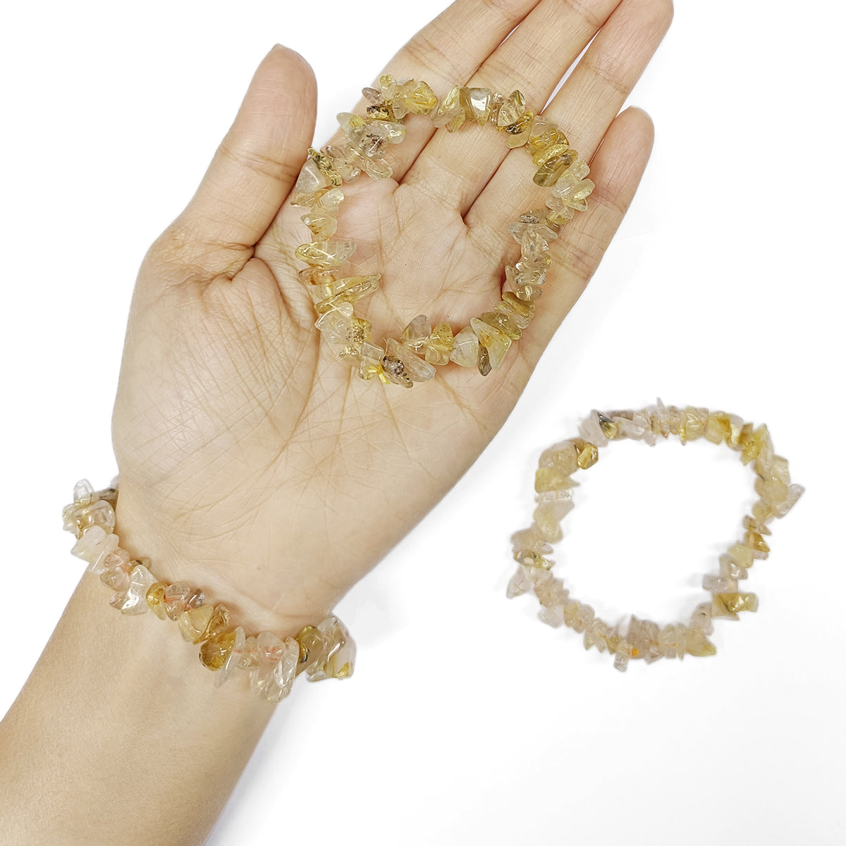 Golden Rutaile Chips Bracelet