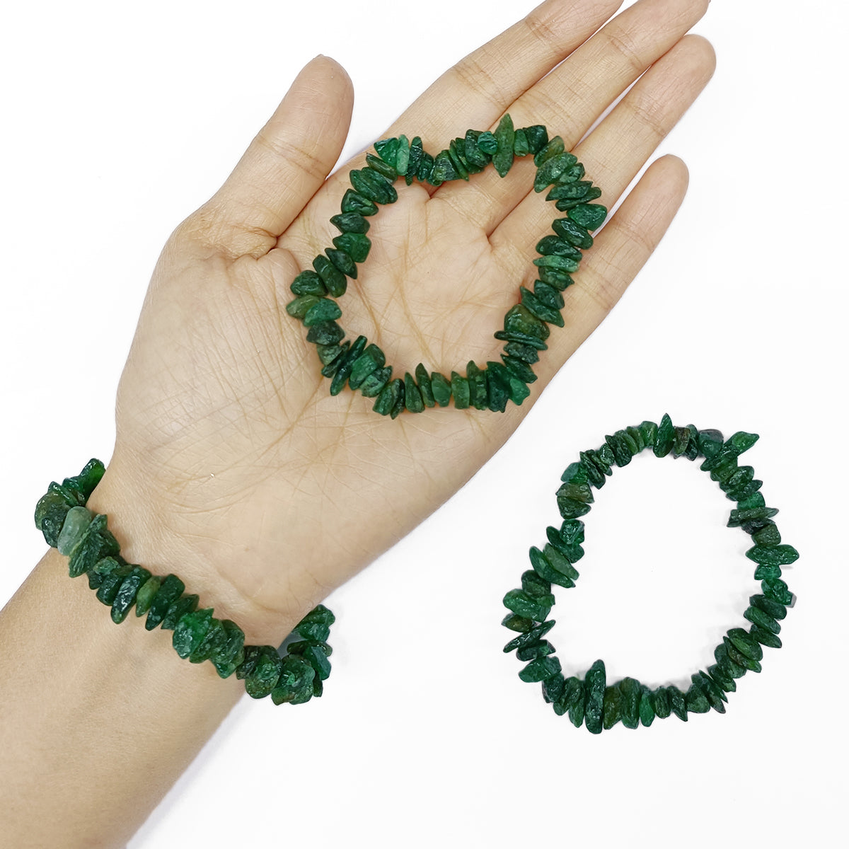 Green Jade Chips Bracelet