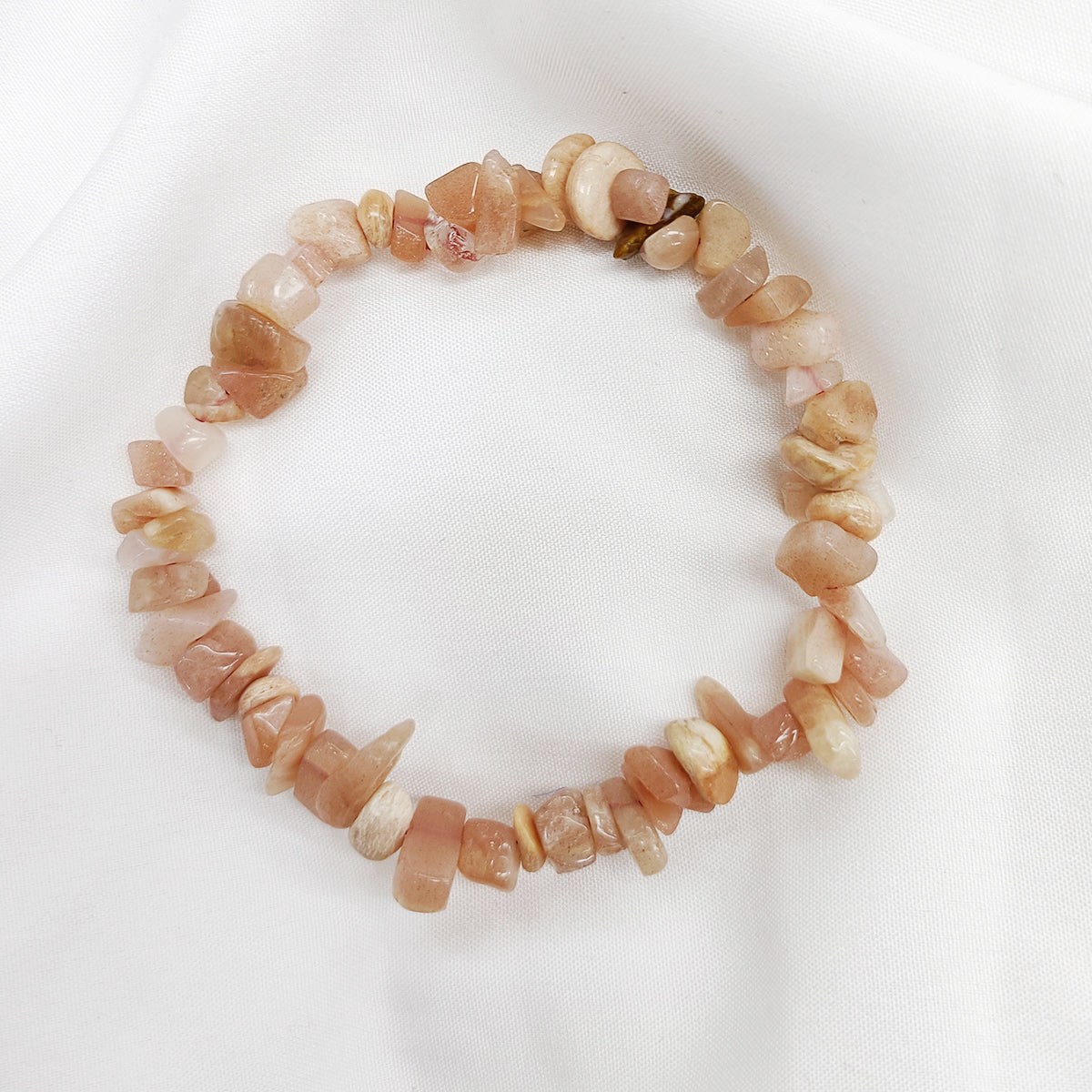 Peach Moonstone Chips Bracelet