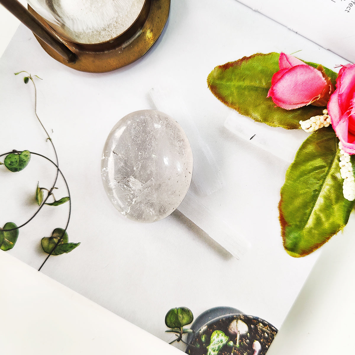 Clear Quartz Palm Stone