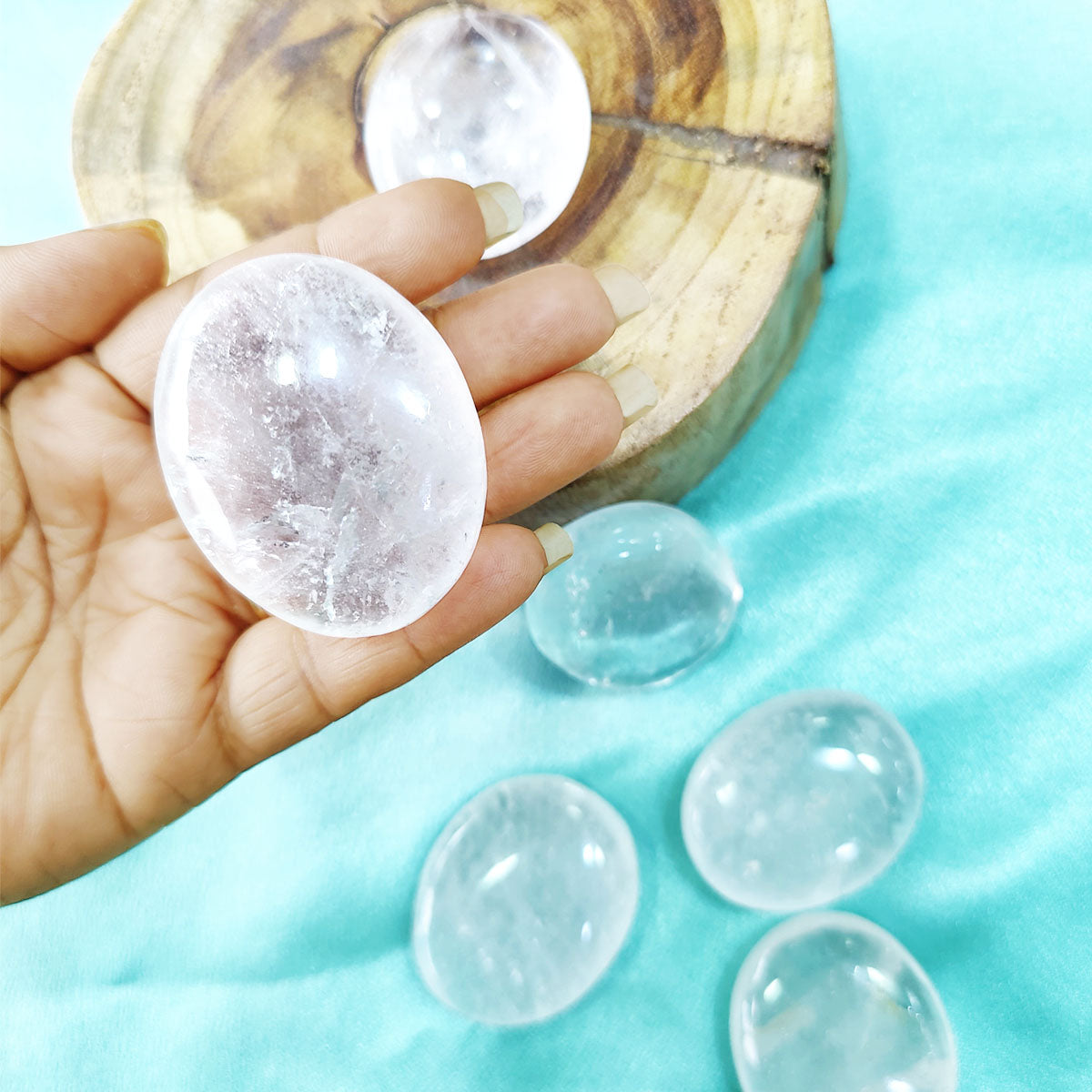 Clear Quartz Palm Stone