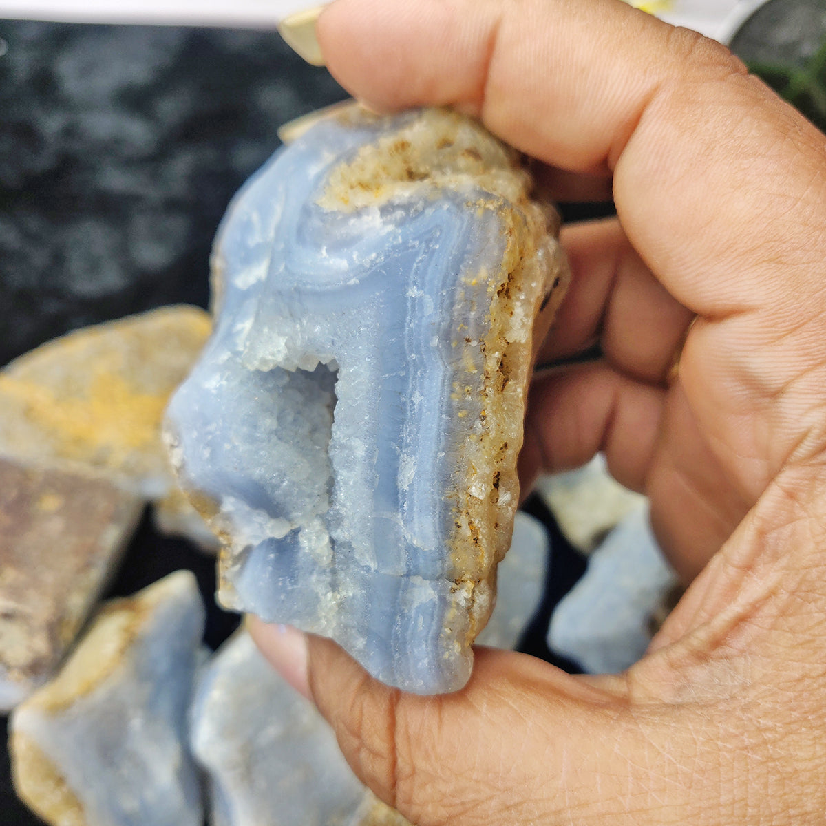 Blue Chalcedony Rough Raw Stone